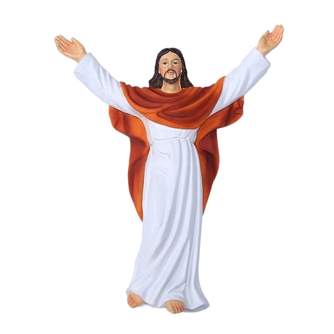 Magideal - Estatuilla De Resina De San Jesús, Estatua De Escritorio, Colección De Artesanías, Escultura De Artística Para Oficina, Escritorio De Navidad,