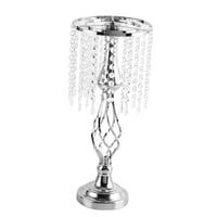 Magideal - Elegante Portavelas Centro De Candelabro Vela Cónica Adorno De Cristal Estatua Portavelas Para La Decoración Del Hotel De Escritorio , Plata Pequeño