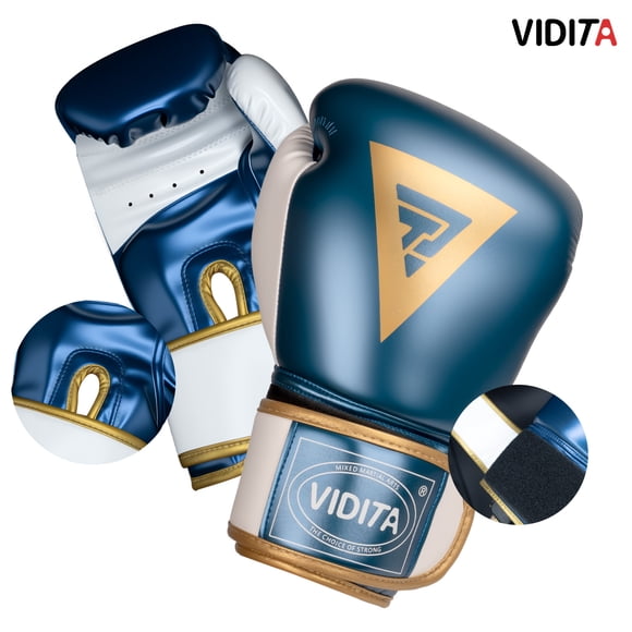 Guantes De Boxeo Profesionales Boxing Con Velcro 14oz Vidita 14oz Azul