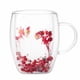 thumbnail image 3 of Pack 2 Tazas de Vidrio Mug Doble Pared con Flores Eternas Transparentes, 3 of 3