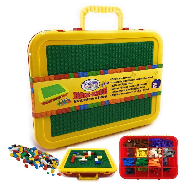 Estuche para ladrillos de construcción Matty's Toy Stop 33 cm Rojo/Verde/Amarillo