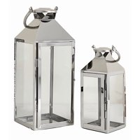 Genérico - Set 2 Portavelas Farol Colgante Decorativo Rectangular Jhn