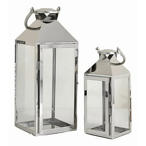 Genérico - Set 2 Portavelas Farol Colgante Decorativo Rectangular Jhn