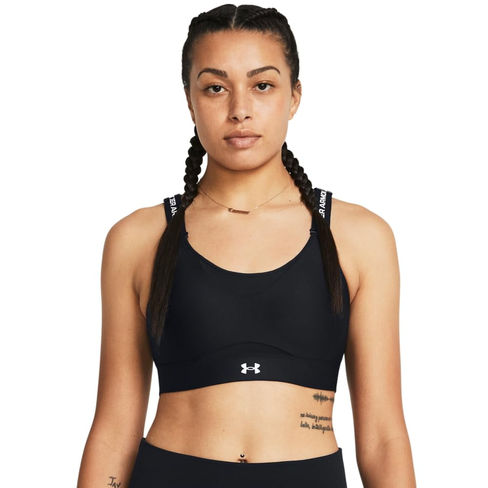 Sujetador Deportivo Under Armour Infinity High Impact Para Mujer, Color Blanco Y Negro