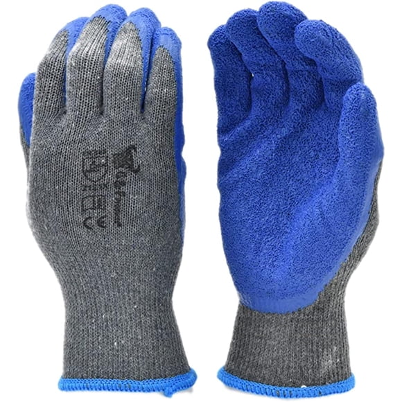 Guantes de trabajo G & F Products, caucho y látex, talla XL, azules, 12 pares