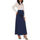 thumbnail image 2 of INSPIRE CHIC Falda Maxi de Maternidad Sirena de Cintura Alta Sobre el Vientre Fruncida Acampanada Suave de Punto Largo Falda de Embarazo XL Azul Oscuro, 2 of 6