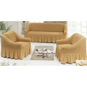 Genérico - Set De Fundas Turcas Para Sillon 3+1+1 Color Beige