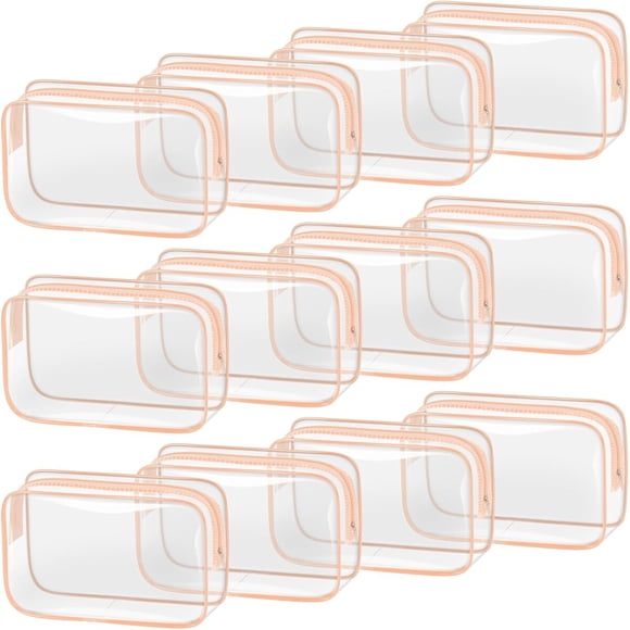 Neceser Transparente TISRATOK 12 Unidades PVC Cierre 18x12x5cm