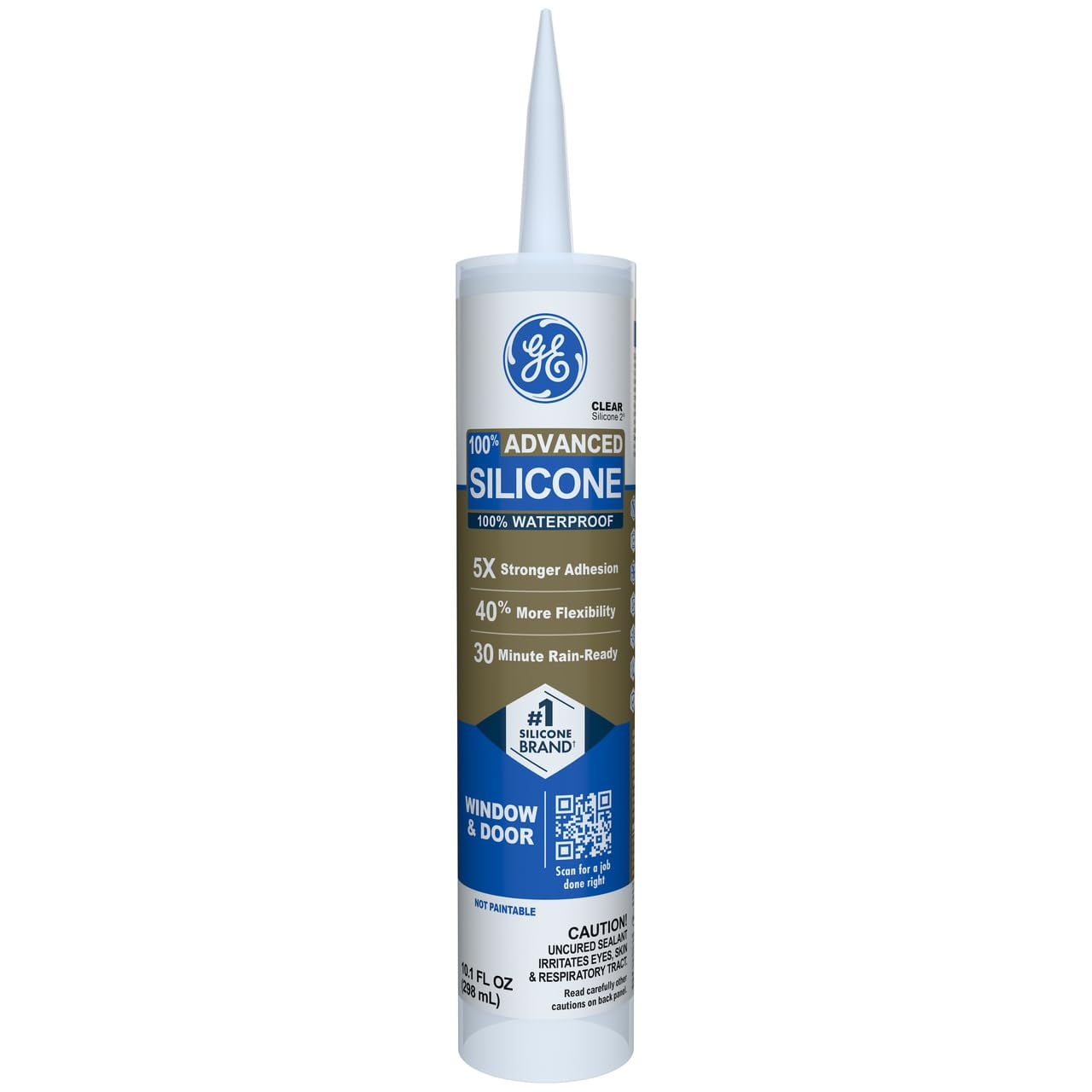 Ge Sealants & Adhesives - Sellador De Silicona Ge Advanced Para Ventanas Y Puertas, 300 Ml, Transparente