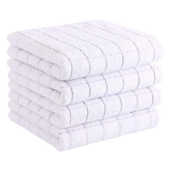 Juego de 4 Toallas Homaxy de Algodón 33 × 71 cm Blanco