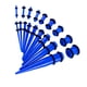 thumbnail image 5 of Kit De Estiramiento De Medidores De Oreja De 18 Piezas, Tapones Cónicos 14G-00G, Expansores Azules, 5 of 5