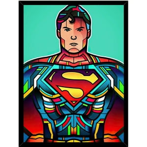 Genérico - Cuadro Super Man Abstracto Medidas 30X40 Cm
