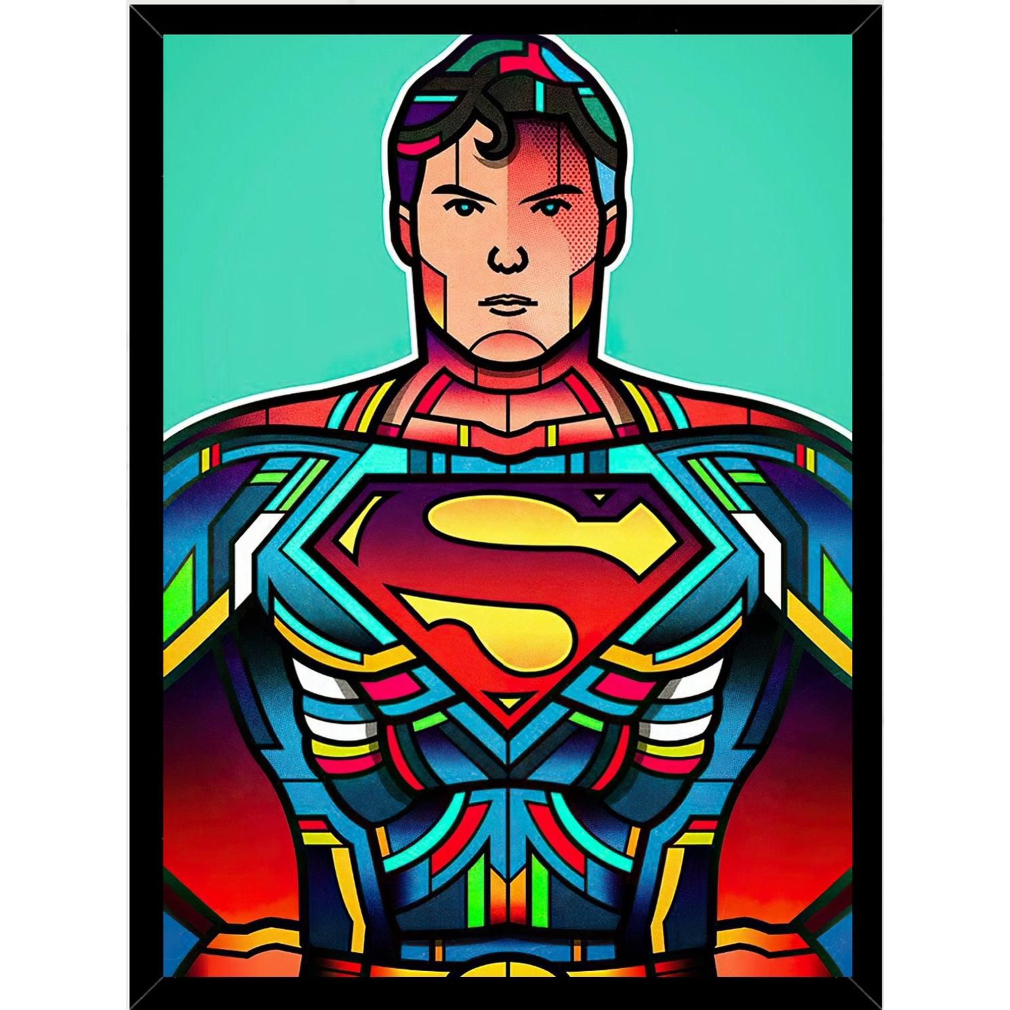 Genérico - Cuadro Super Man Abstracto Medidas 30x40 Cm