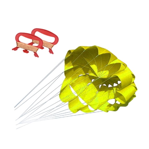Magideal - Cometa Con Paraguas, Cometa Deportiva, Cometa De 2 Líneas, Actividades Al Aire Libre, Cometa Con Paracaídas, Cometas Voladoras Para Viaje, Acampada, Amarillo