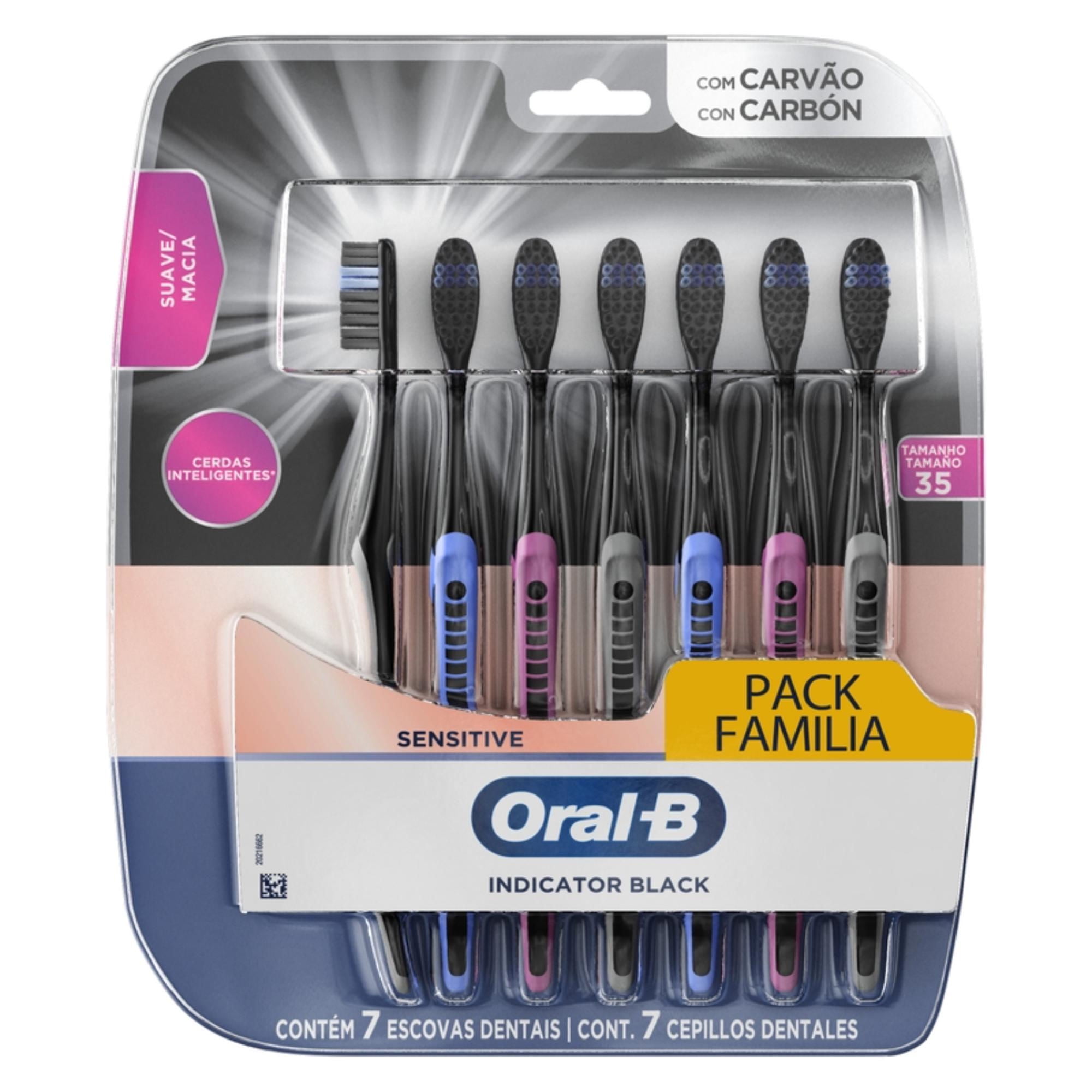 Cepillo De Dientes Suave Indicator Black Charcoal 7 Un Oral-B