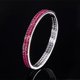 thumbnail image 2 of Pulseras Tipo Brazalete de Doble Fila para Mujer Abiertas de Moda Pulsera Roja / Azul CZ Brazaletes de Plata Esterlina 925 Joyería Accesorio Perfecto para Cumpleaños Aniversario Boda 7 Pulgadas, 2 of 6