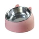thumbnail image 2 of Comedero para mascotas, recipiente antideslizante de acero inoxidable de 15 degree, cuenco protector para el cuello, plato de alimentación, cuenco , Rosado, 2 of 5