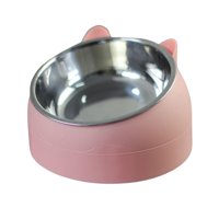 Ioensy - Pet Feeder 15° Elevado Tazón Individual Para Gato Perro Para Perros Pequeños Medianos Gatito Rosa