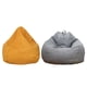 thumbnail image 2 of Funda del bolso de frijol de lino de 2 piezas de color sólido sofá funda gris + amarillo, 2 of 6