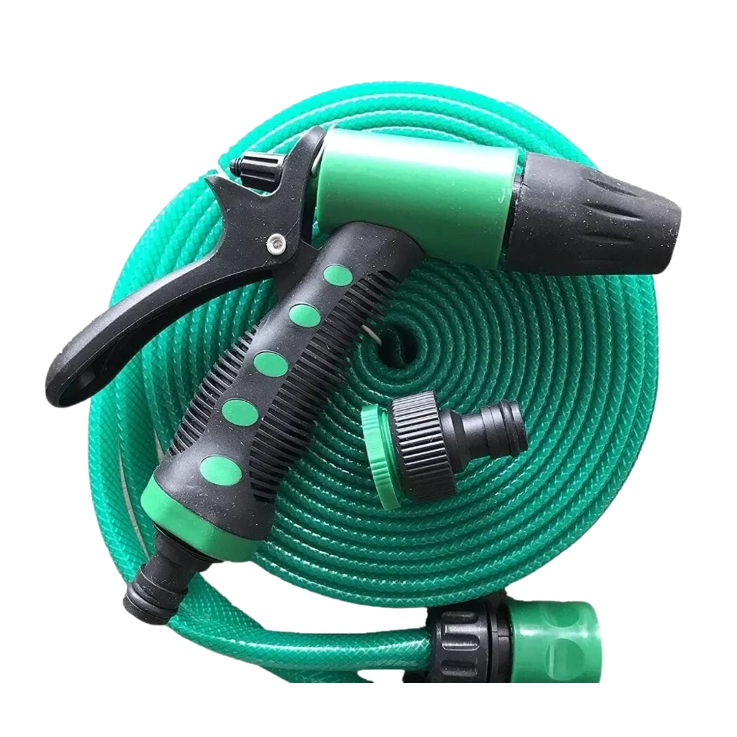 Importclick - Manguera Flexible 1/2 Pulgada Rollo 20 Mts Pistola Acoples Verde