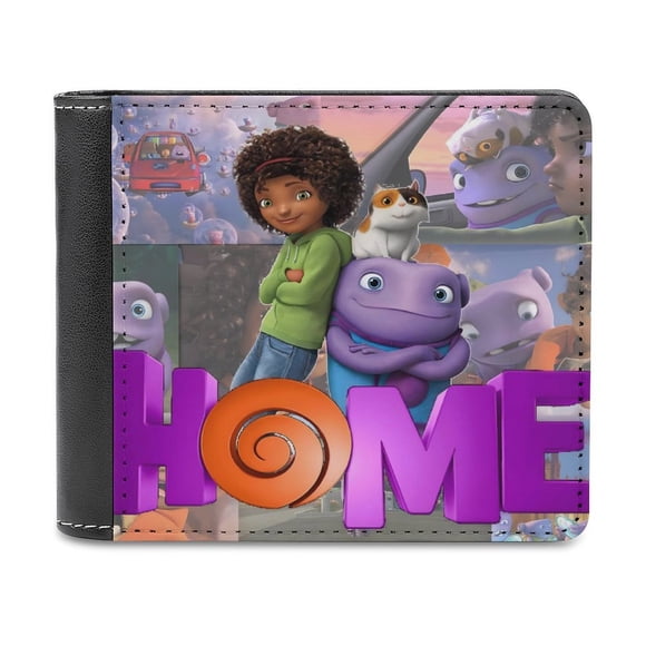 Home de DreamWorks Cartera de Cuero PU para Hombres, Tarjetero Bifold Delgado, Cartera Minimalista de Cuero Sintético Suave