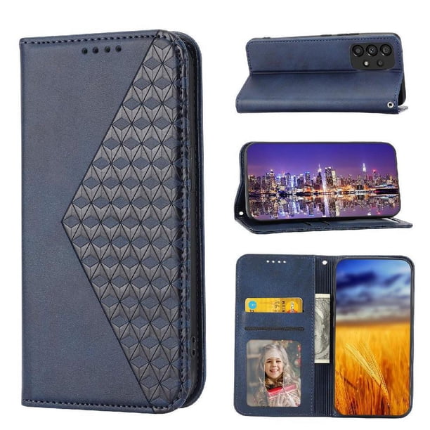 Funda Flip FOXDOCK para Samsung Galaxy A53 5G , Estilo Billetera con Diseño Rombo, Correa de Mano y Soporte, Uso Diario