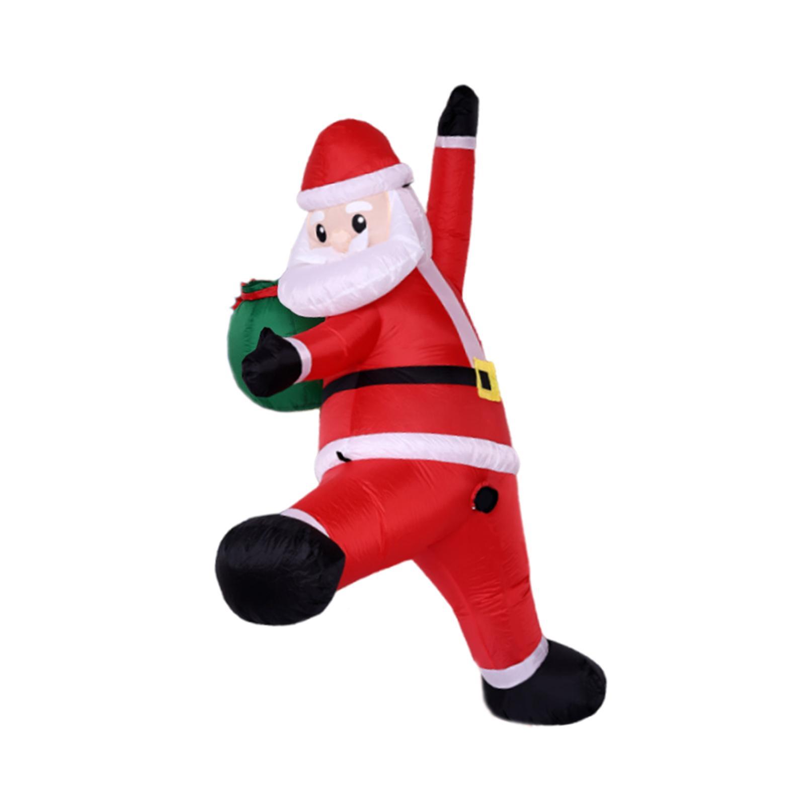 Magideal - Papá Noel Inflable Navideño Para Decoración De Jardín, Muro De Escalada, Accesorios Para Fotos, Divertido Adorno Navideño Con Led Incorporado Para Cés