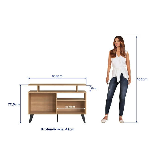 Rack Tv Tokio 72X108X42 Café/Negro | Lider