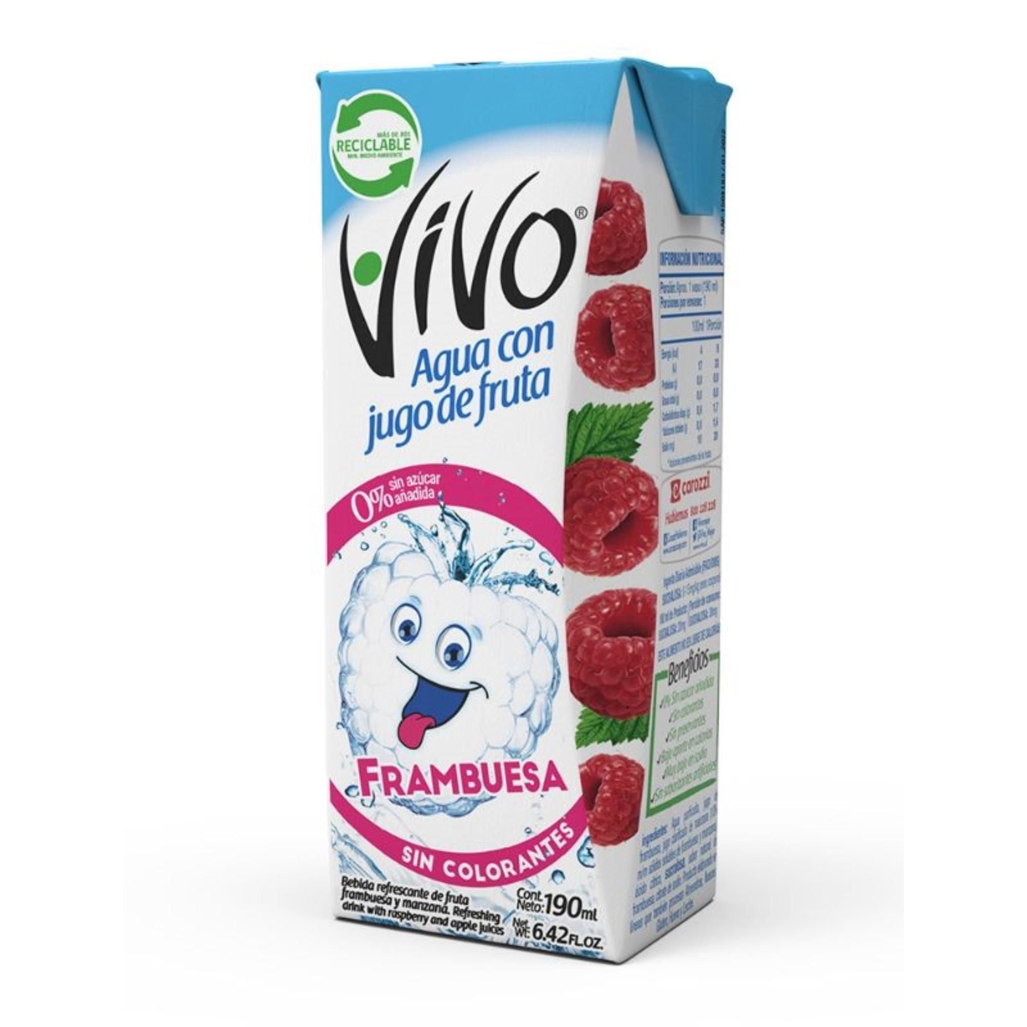 Agua Saborizada Frambuesa Caja 190 ml Vivo