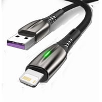 Genérico - Cable Carga Rápida 30W Celular 5.1 A Usb A Lightning Compatible Para Iphone 1 Mt Acordonado Luz Led Telefono Smartphone Reforzado