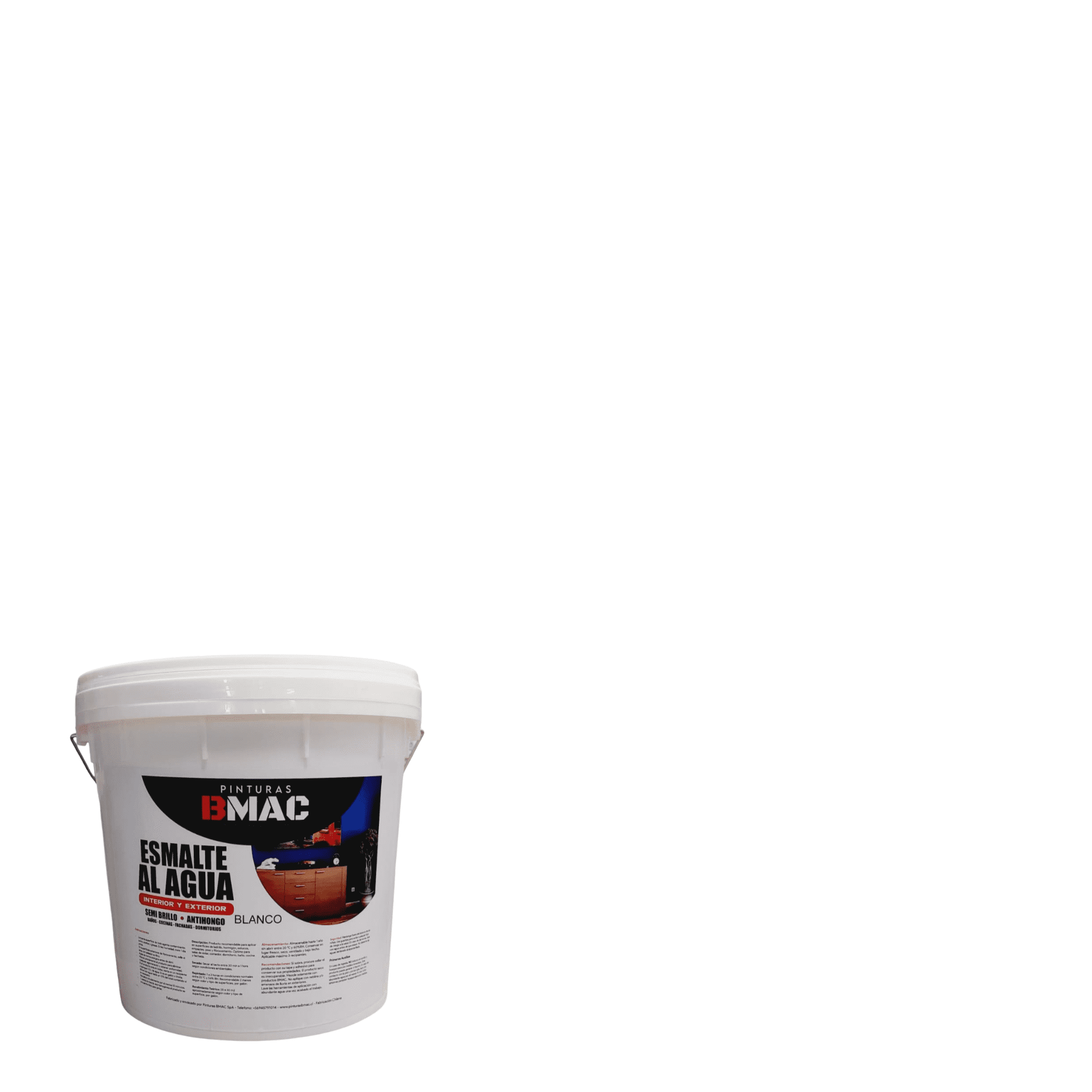 Bmac - Esmalte Al Agua Blanco Semibrillo Tineta 4g