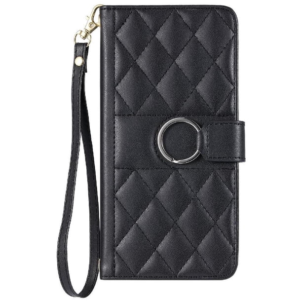 Funda Acolchada con Anilla y Correa para Google Pixel 8 Pro Slots para Tarjetas Negro