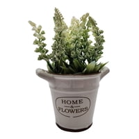 Fliperex - Planta Artificial Macetero Cerámica Home And Flowers Blanco