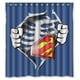thumbnail image 1 of Cortina de ducha de Superman, juego de cortina de baño con ganchos, tamaño 66 x 72 pulgadas, 1 of 3