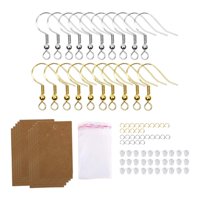 Magideal - Ganchos Para Pendientes Pendientes Traseros Artesanía Alambre De Oreja Gancho De Pescado Mujeres Niñas Diy Fabricación De Joyas Titular De La Tarjeta