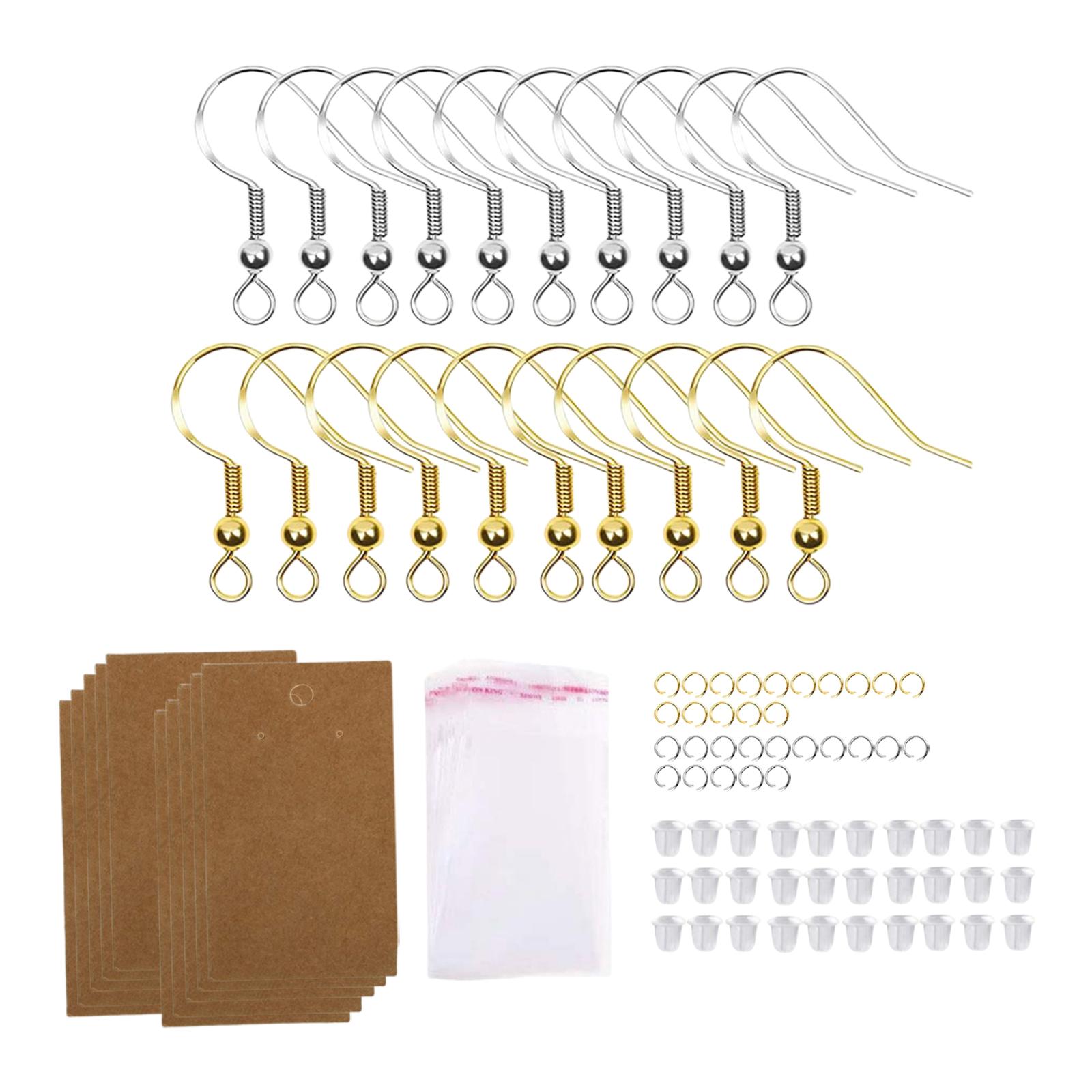 Magideal - Ganchos Para Pendientes Pendientes Traseros Artesanía Alambre De Oreja Gancho De Pescado Mujeres Niñas Diy Fabricación De Joyas Titular De La Tarjeta