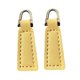 thumbnail image 4 of 2 Tiradores De Cremallera De Cuero Artificial Para Ropa, Chaqueta, Equipaje, Beige Y Amarillo., 4 of 5