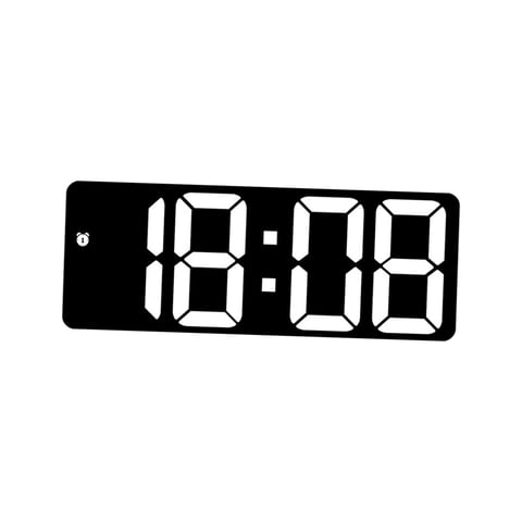 Magideal - Reloj De Pared Digital Con Control De Voz Regulable, Calendario De Escritorio, Despertador Led Con Función De Repetición Y Fecha Y Temperatura Para Sa Blanco