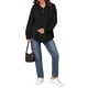thumbnail image 2 of INSPIRE CHIC Sudadera de Maternidad con Capucha de Manga Larga Henley Snap Otoño Invierno Tops de Embarazo Postparto 2XL Negro, 2 of 6