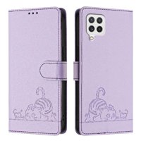 Funda Tipo Cartera Foxdock Para Samsung Galaxy A22 4G Con Soporte, Ranuras, Rfid, Diseño De Gato