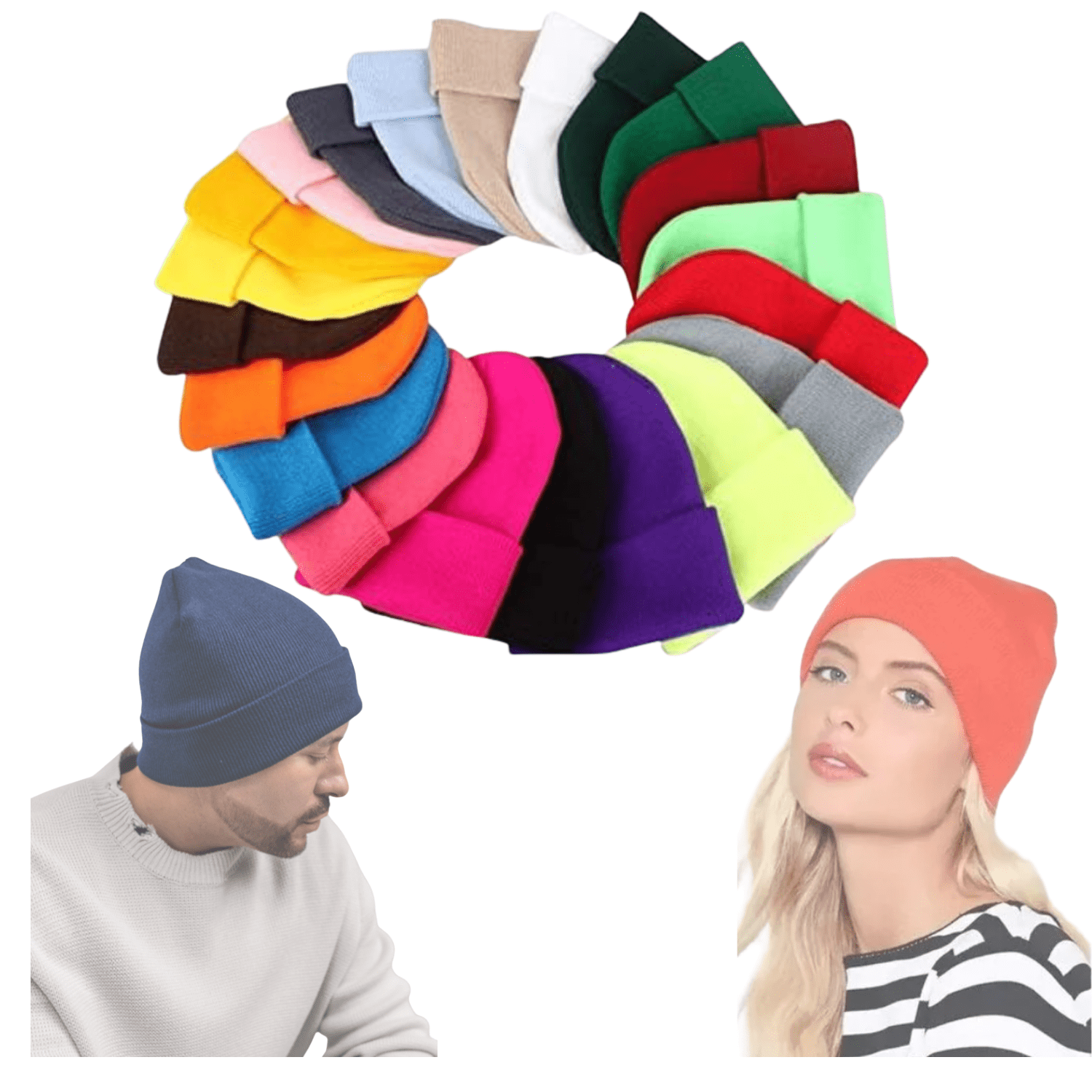 Genérico - Pack 12 Gorros Adultos Unisex Otoño/invierno Surtido