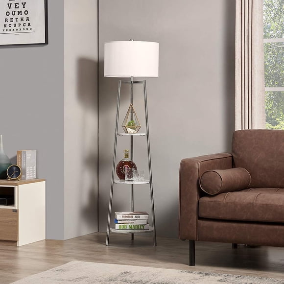 Lámpara de pie ROSEN GARDEN 40 cm An × 148 cm Al con estante de mármol sintético 110 V