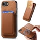 thumbnail image 4 of Funda de Cuero Magnética con Tarjetero para iPhone 16e Cubierta Delgada Marrón, 4 of 5