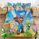 thumbnail image 1 of Super Mario Bed Duvet Cover Microfiber Bedding Sets 3D Printed Lightweight 3 Piece Comforter Sets for Kids Boys Girls, 1 of 5