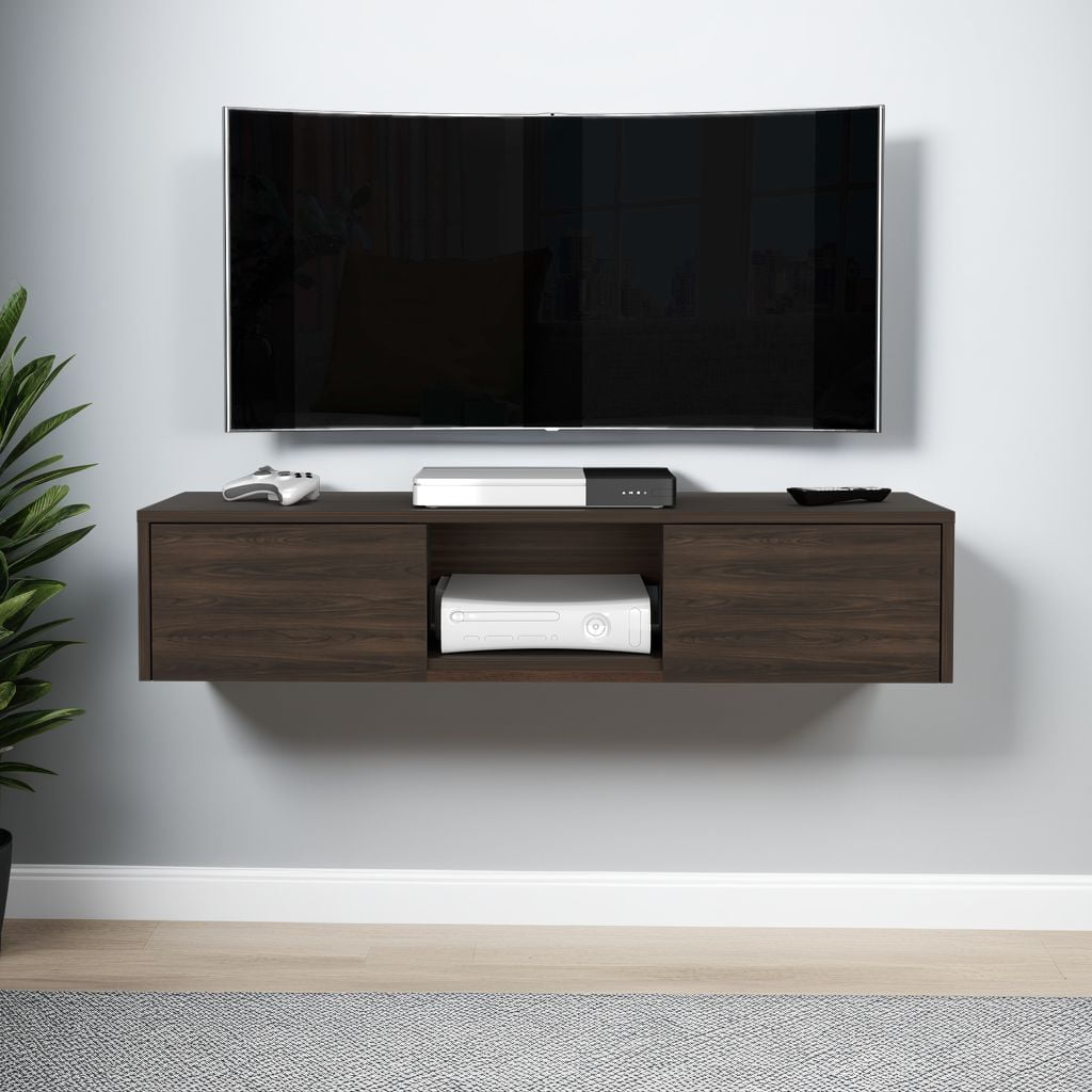 Tuhome - Repisa Para Tv 65" Glen Nogal Europeo 26,8x125,1x29,7 Cm