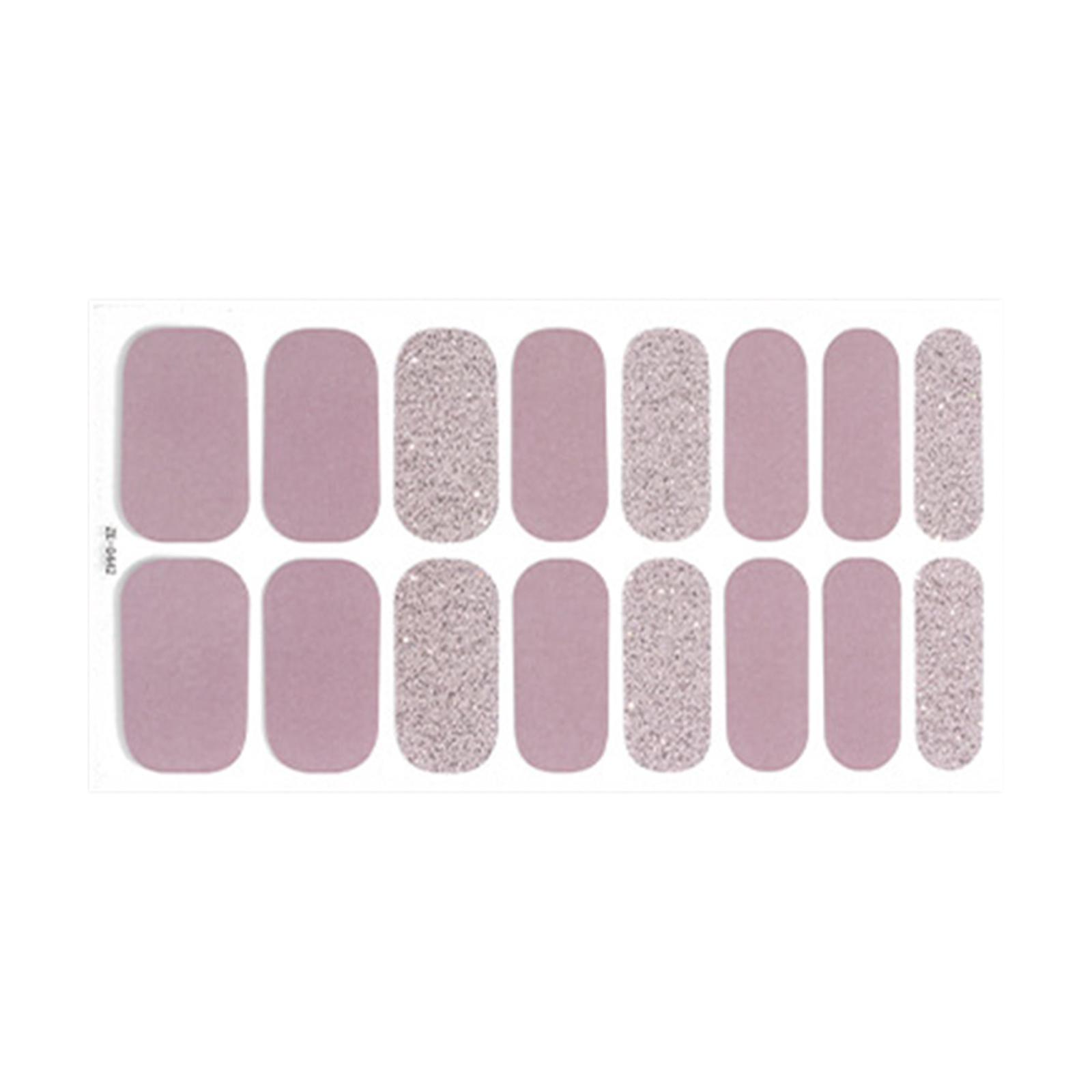 Ioensy - 16 Piezas De Tiras De Uñas De Gel Curado, Pegatinas Autoadhesivas Para Envoltura De Uñas, Calcomanías Estilo D