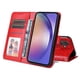 thumbnail image 2 of Funda tipo cartera FOXDOCK para Samsung Galaxy A55 , diseño girasol en relieve, cuero PU, cierre magnético, soporte y tarjetero, 2 of 5