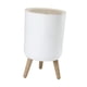 thumbnail image 5 of Cubo De Basura De Pie Alto Con Tapa De Prensa Cubo De Basura Moderno Para Dormitorio Baño Pata Redonda Desmontable, 5 of 5
