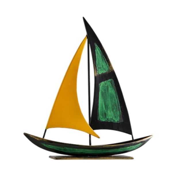 Estatua de botes de escultura de vela de hierro Artesanías creativas de arte decorativo Ornamento de escritorio de figuras decorativas para chimenea,