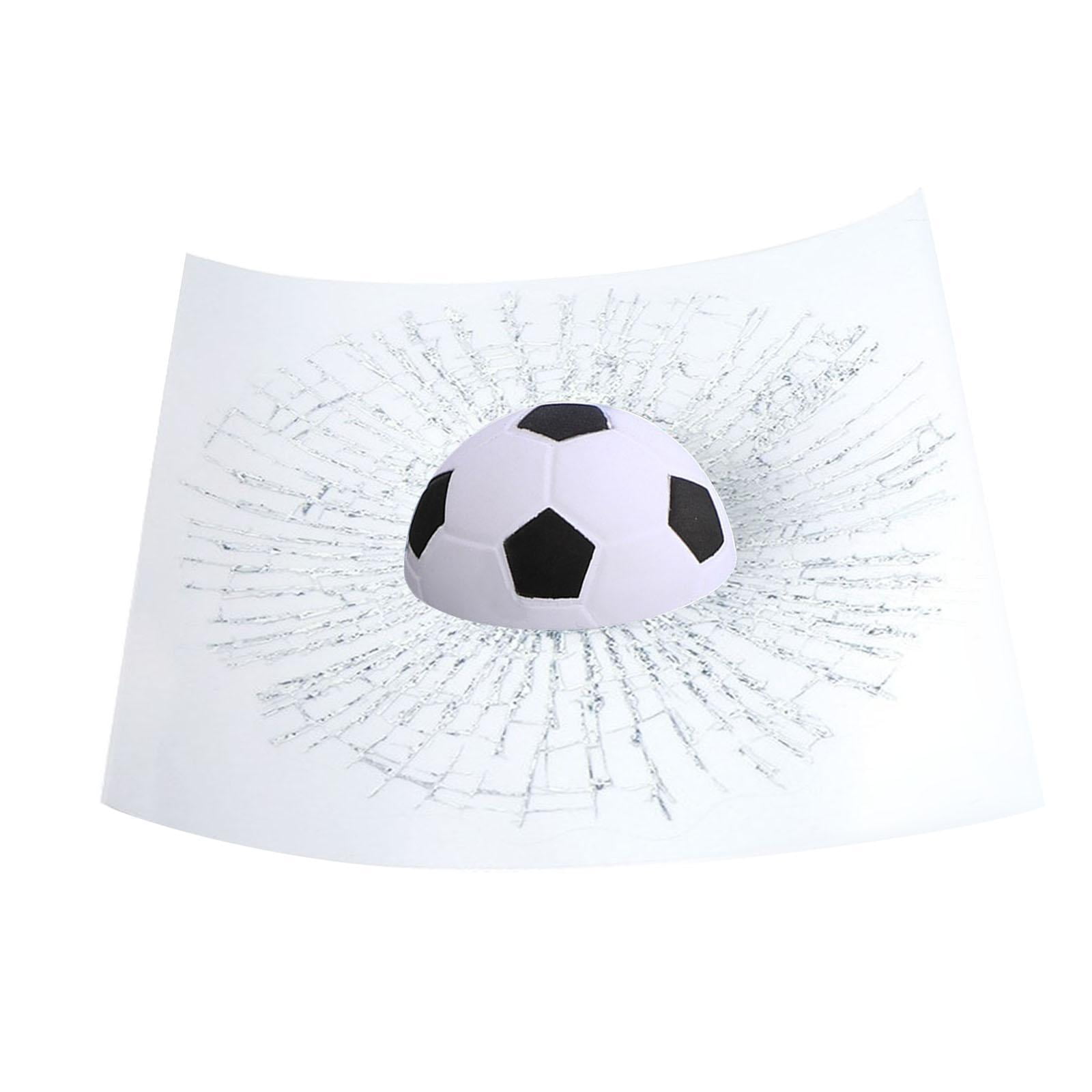 Magideal - Pegatina 3d De Vidrio Con , Creativa, Para Ventana De Coche, Accesorios, Resistente Al Agua, Realista, Para Ventana De Coche, Con Forma De , Fútbol Fútbol Blanco